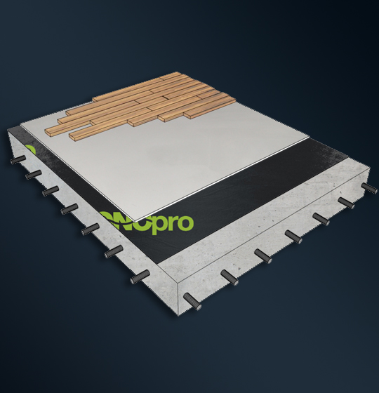 Insonorisation plancher membrane SONOpro et béton léger et / autonivelant