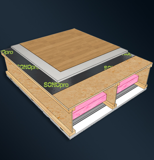 Insonorisation plancher membrane SONOpro et béton léger et / autonivelant