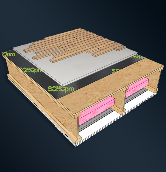 Insonorisation plancher membrane SONOpro et béton léger et / autonivelant